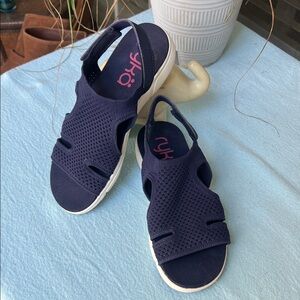 Ryka Dark Blue Sandals with White Soles